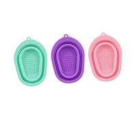 Healeved 3 Pièces tampon de nettoyage Se maquiller nettoyeur scrubber pinceau de maquillage tapis de nettoyage de brosse tampon de rinçage à brosse tapis de brosse cosmétique Gel de silice