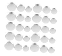 Healeved 30pcs Plateau De Maquillage En Aluminium Diy Kit De Nail Art En Gel Briller Liquide Crayon à Lèvres Maquillage Surligneur Correctifs Rechargeable Palette De Contour Faire Silver