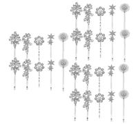 Healeved 30pièces Épingles à Cheveux Strass Accessoires Décoratifs Pour Femmes Et Filles Barrette De Mariage Élégante Avec Design De Fleur Et Étoile Set Argenté Pour Occasions