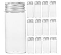 Healeved 30pièces Flacons Verre Transparent avec Couvercles pour Capsules et Plantes Médicinales Étanches pour Stockage de Liquides