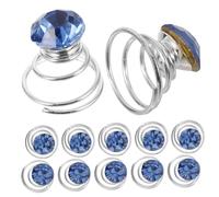Healeved 36 Pièces Épingle à Cheveux En Spirale Mini Épingles à Cheveux En Spirale Éblouissant De Cheveux Accessoires De Cheveux Bleus Cheveux Torsades Spirales Accessoires Décor De Mariage
