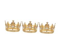 Healeved 3pièces Couronne De Gâteau Birthday Pour Garçon Fille Heaume Élégant Et Festif Pour Décoration De Fête Anniversaire Accessoire De Table Desserts Enfantin