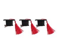 Healeved 3pièces Mini Épingles De Coiffure Doctorales Avec Chapeau De Graduation Et Franges Accessoire De Fête De Remise De Pour Adultes Et Garçon Fille Rouge