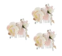 Healeved 3pièces Peigne De Mariée De Soie Et Accessoire Pour Coiffure De Mariage Élégant Et Pour Et Occasions Spéciales