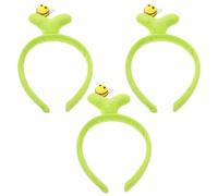 Healeved 3pièces Serre Tete Abeille Factice Bandeau Peluche Mignon Accessoire Coiffure Fantaisie Bandeau Herbe Vert Pour Femmes Soins De Peau Anniversaire Yoga Spa