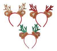 Healeved 3pièces Serre-tête Renne Lot De Bandeau Oreilles Animaux Déguisement Fête Noël Halloween Cosplay Accessoires Coiffes