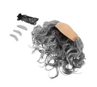Healeved 3pièces Set De Déguisement Tête Chauve Grise Avec Perruque Et Moustache Pour Costume Vieil Homme Cosplay Halloween Et Soirées Déguisées Adulte