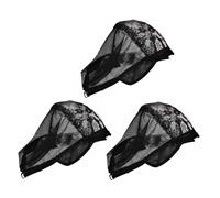 Healeved 3pièces Shaped Elastic Lace Wig Caps for Hair Weaving Comfortable Wig Cover for Hairdressing and Making