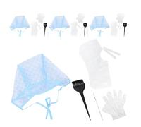 Healeved 4 Ensembles Kit de Teinture Cheveux Bonnet à Mèches Jetable avec Crochets Brosses et Cape PE Outil Complet pour Coloration et Surbrillance Salon et Domicile
