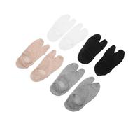 Healeved 4 paires Chaussettes Basses Invisibles à Doigts Séparés pour Homme et Femme Antidérapantes Coton Respirant Pack de Noir Blanc Confort Sportif et Protection des Orteils