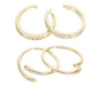 Healeved 4 pièces Bague Orteil Femme Réglable Ouverte Bijoux de Pied Légers et Lisses Bagues Esthétiques avec Cristaux pour Plage Ensemble Adaptable à Toutes