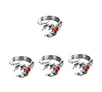 Healeved 4 Pièces Bague Scorpion Ouverte Rhinestones pour Hommes Accessoire de Mode Vintage et Punk pour Fêtes Occasions Spéciales