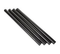 Healeved 4 Pièces Baguette de Balai de Sorcière Noire en Plastique Design Fileté, Manche de Remplacement pour Cosplay et Fêtes d'halloween