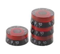 Healeved 4 Pièces Boutons de Contrôle de Volume et Tonalité Noirs pour | Plastique Métrique, Bouton Rotatif, Texture Antidérapante et Réglage Précis