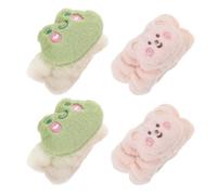 Healeved 4 Pièces Bracelet de Bande Peluche, Bandoulière Élastique Rétractable, Lavable en Machine, pour Femmes et Filles, Lavage du Visage et Maquillage Plusieurs styles