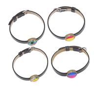 Healeved 4 Pièces Bracelets Cuir Multicolores Réglables de Bracelets de Fierté pour Hommes et Femmes Accessoire de Mode Unique pour Événements et Fêtes