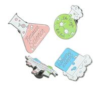 Healeved 4 pièces Broches Chimie Créatives Alliage Pins Esthétiques Durables pour Vêtements Sacs et Accessoires Lot de Badges Style Scientifique