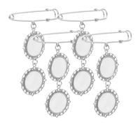 Healeved 4 pièces Broches Épingles Thermotransférées Alliage Cadres Ronds DIY pour Photos Personnalisées Pins Légers et Durables pour Bijoux Artisanaux