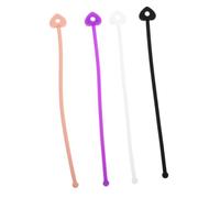 Healeved 4 Pièces Brosse À Shampoing Corde Accessoires De Outils De Soins Capillaires Longes Brosse À Cheveux Cheveux Shampooing Brosse De Bain Brosse À Cheveux Silicone Élastique Sangle