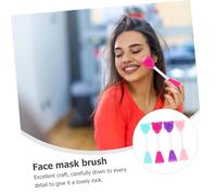 Healeved 4 pièces Brosse Silicone Double-embout pour Masque Visage Pores et Application Crème Pinceau Multifonctionnel pour Soin Facial Massage Doux et Exfoliation