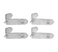 Healeved 4 Pièces Clip Support Robuste et Esthétique pour Étagère de Réfrigérateur en Acier Inoxydable Design à Double Crochet, Installation Facile Argenté pour Étagères de Congélateur