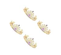 Healeved 4 Pièces Couronne en Alliage Légère et Confortable pour Halloween, Coiffe Gothique D'araignée Élégante pour Fête Costumée et Soirée à Thème