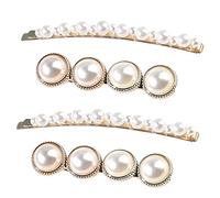 Healeved 4 pièces Élégant Lot de Barrettes à Cheveux Perles Faites Main Accessoire Chic pour Mariages et Occasions Spéciales pour de Mariée Fêtes