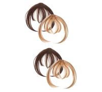Healeved 4 Pièces frange de postiche perruques synthétique pinces à cheveux pince à cheveux frange clip de fausse frange faux clip dans la frange Fil haute température