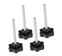 Healeved 4 Pièces Kit de Boutons Étoile à Vis Moletée avec Poignée et Patin Plastique Accessoires de Remplacement pour Poignées de Déambulateur Fixation Stable Vibrations pour Seniors