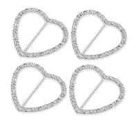 Healeved 4 pièces Lot de Pinces Foulard Forme Cœur Clips de Chemise pour Femme Boucle de Ceinture Décorative pour Vêtements et Écharpes