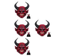 Healeved 4 Pièces Masque de Diable à Cornes en Écume Rouge pour Adultes