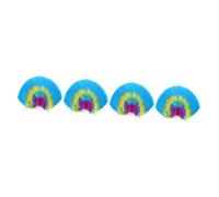 Healeved 4 Pièces Perruque Colorée Chic Crête de Punk pour Déguisement Accessoire de Fête pour Mascarade et Halloween