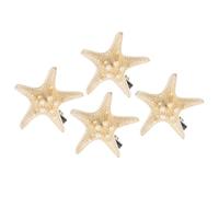 Healeved 4 Pièces Pince à Cheveux Accessoire Élégant Couleur Aléatoire Étoile de Mer Naturelle à Cinq Branches D'étoile pour Femmes et Filles, pour Fêtes et Réunions Entre Amis