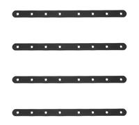 Healeved 4 Pièces Plaques de Réparation Plates et Droites, Supports Droits à Plaque Plate en Acier Inoxydable Noir, 11,53 Pouces, Lot, pour Étagères et Meubles en Bois, Bricoleurs