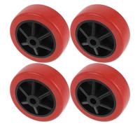 Healeved 4 Pièces Roue de Rechange Silence Amélioré en Caoutchouc 7 Cm Rouge Installation sans Outil pour Déambulateur et Fauteuil Roulant pour Mobilité des Seniors