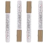Healeved 4 Pièces Stylo Peinture Doré Permanent Plastique Remplissage Précis Taille 14x1,5 Cm pour Restauration de Pierre Tombale et Signalisation pour Restauration Historique