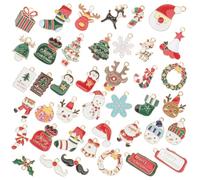 Healeved 40pièces Breloques de Noël Soi-même Décorations pour Colliers et Accessoires de Bijoux