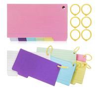Healeved 450 Pièces Carnets de Notes Spirales en Papier avec 8 Anneaux de Reliure, Faciles à Détacher Transporter Travail Quotidien Dessins Couleur Aléatoire