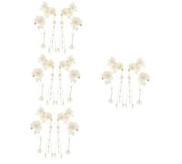 Healeved 4ensembles Set De Pinceaux à Cheveux Avec Fleurs Et Franges Pour Femmes Accessoires Élégants Pour Coiffure Mariage Fête Et Quotidien