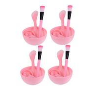 Healeved 4ensembles Set Outils De Masque Facial Avec Bol Brosse Spatule Flacon Pulvérisateur Et Éponge De Nettoyage Pratique Pour Soins Peau Et Application De Masques Rose