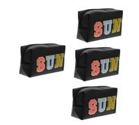 Healeved 4Pcs Brodé Lettre Pochette À Couches Femmes Sacs À Cosmétiques Lettre Trucs Maquillage pour Adolescent Voyage Articles De Toilette Voyage Maquillage Maquillage