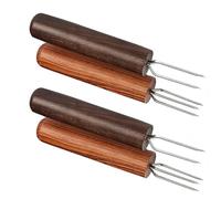 Healeved 4pcs Fourche D'extension Moxa en Bois Manche en Ébène, Pratique pour Éviter de Se Brûler les Mains, Outil de Thérapie de Moxibustion pour Usage Domestique