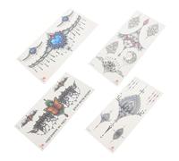 Healeved 4pièces Autocollants Temporaires Vivid Realistic Décalcomanies De Corps Mode Pour Plage Et Festivals