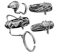 Healeved 4pièces Bagues Ongles Ouvertes Ajustables Anneaux Doigt Décoratifs Pour Embellissement Ongles Élégance Et Style Pour Femmes