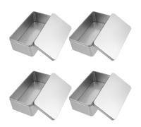 Healeved 4pièces Boîte à Goûter Rectangulaire Boîte Alimentaire pour Bonbons Biscuits ou Matériel de Loisirs Créatifs Organisateur Portable