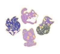 Healeved 4pièces Broche Chat Cartoon Alliage Métal Épingle Décorative Pour Sac à Dos Vêtements Et Chapeaux Accessoires Mode Femmes Et Garçon Fille