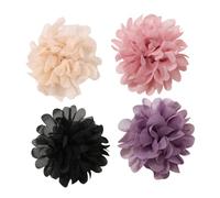 Healeved 4pièces Broche Fleur Tissu Épingle de Revers Fleur pour Femme Bijou Floral Vintage Léger et Pratique pour Robe et Chemise
