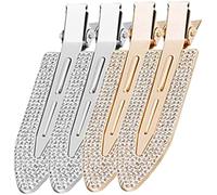 Healeved 4pièces Clips à Cheveux Sans Trace Strass Éléments De Maquillage Élégants Pour Coiffures Avec Frange Accessoires Chic Pour Femmes