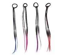 Healeved 4pièces Cordon Tressé Pour Cheveux Accessoire Pour Perruque Tressée Garçon Fille Élastique Pour Perruque Queue De Cheval Élastiques Pour Anneaux Pour Couettes Fille Anneaux Pour Ex