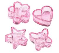 Healeved 4pièces Coupes Verre Pour Manucure Disques à Avec Designs Fleur Cœur Étoile Pour Art Ongulaire Et Organisation Outils